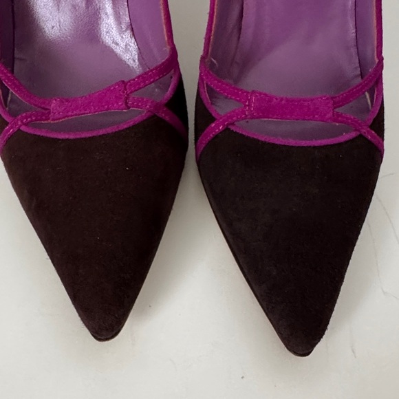 Manolo Blahnik Purple and Brown Heels - Picture 4 of 16
